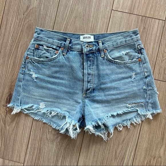 NWT AGOLDE Parker Vintage Denim Shorts in  Swampmeet, Size 26 - Picture 4 of 8
